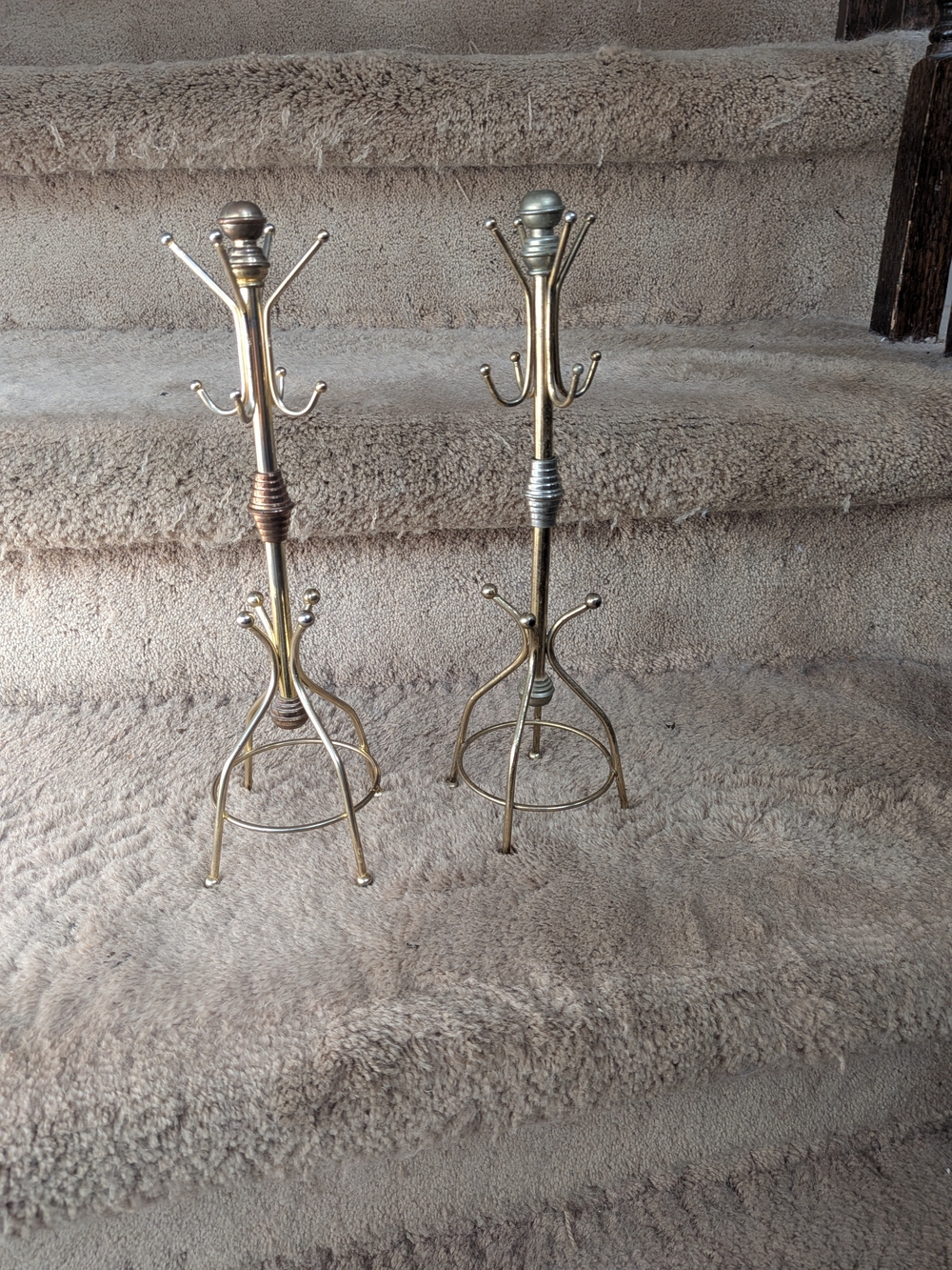 Vintage Mini Coat Hangers Brass Finish Accent (Gold)